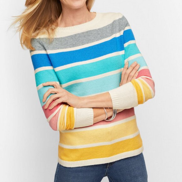 Talbots Sunny Stripe Ballet Neck Sweater Womens Size 3x Multicolor Ombre Striped - Picture 1 of 9